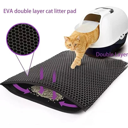 Cat Litter Trapping Mat Gift Double Layer Waterproof Pet